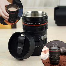 Camera Lens Shaped Coffee Mug Flask With Lid