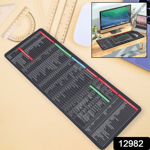 12982 Shortcut Keyboard Mat Mouse Pad Mat Mouse Pads For Desk Quick Key Super Large Anti-slip Keyboard Pad Desk Accessories Desktop Mouse Pad Office Oversized Big Mouse Pad Rubber (80*30 Cm)