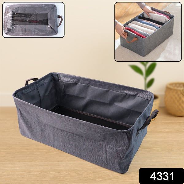 Foldable Cloth Storage Organizer Bag With Handles (46x27cm1pc)